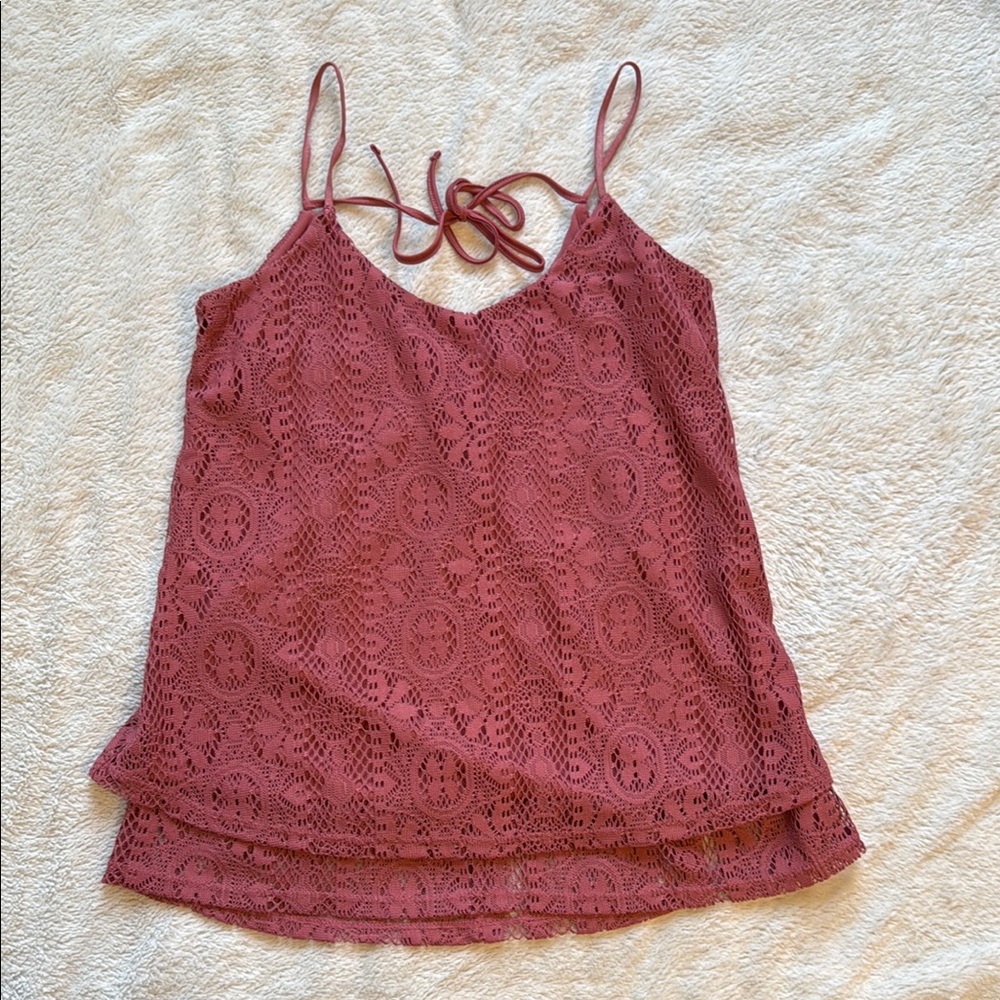 Women’s XS Relaxed Pink Camisole with Tie Back
